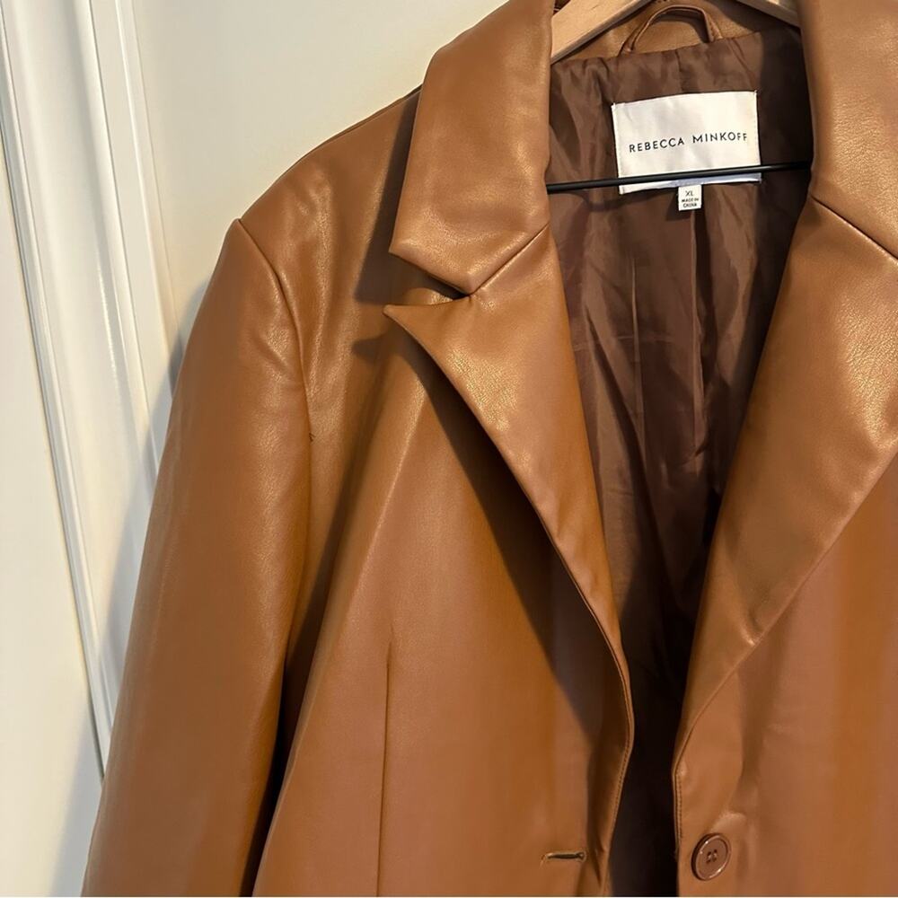 Rebecca Minkoff Brown Faux Leather Jacket XL - Picture 16 of 16
